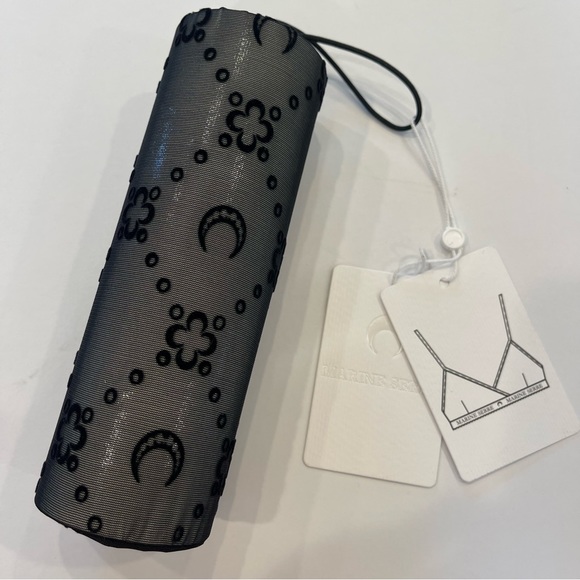 NWT Marine Serre Bralette SS23 Black Logos Size XS - Picture 8 of 12